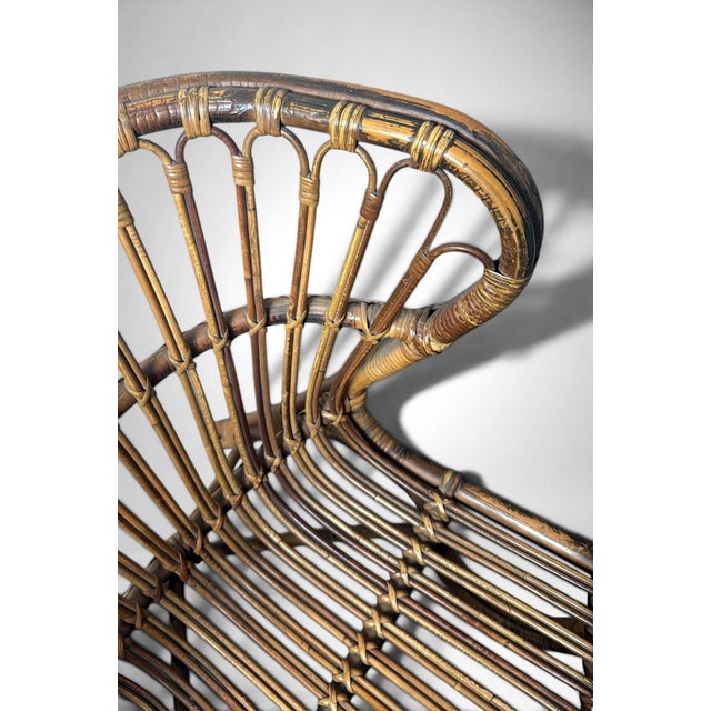 Danish Organic Modern Rattan Lounge Chair in the Style of Viggo Boesen For Sale - Image 12 of 17