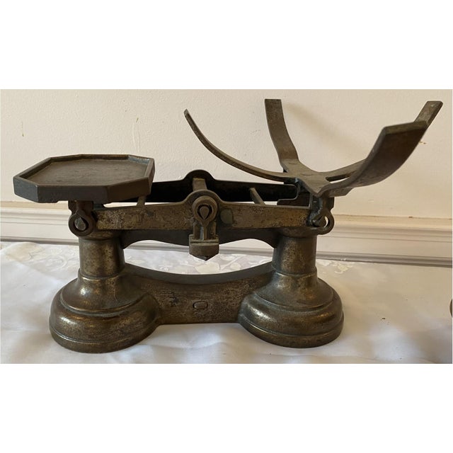 Late 19th Century Antique Wrought Iron and Copper Balance Scales For Sale - Image 5 of 8