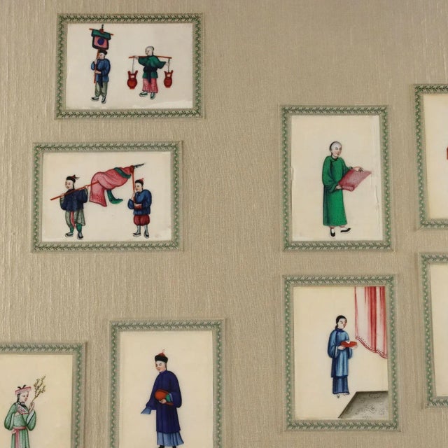 Chinese Artist, Collection of Figures, 1860s, Tempera on Paper, Framed For Sale - Image 5 of 13