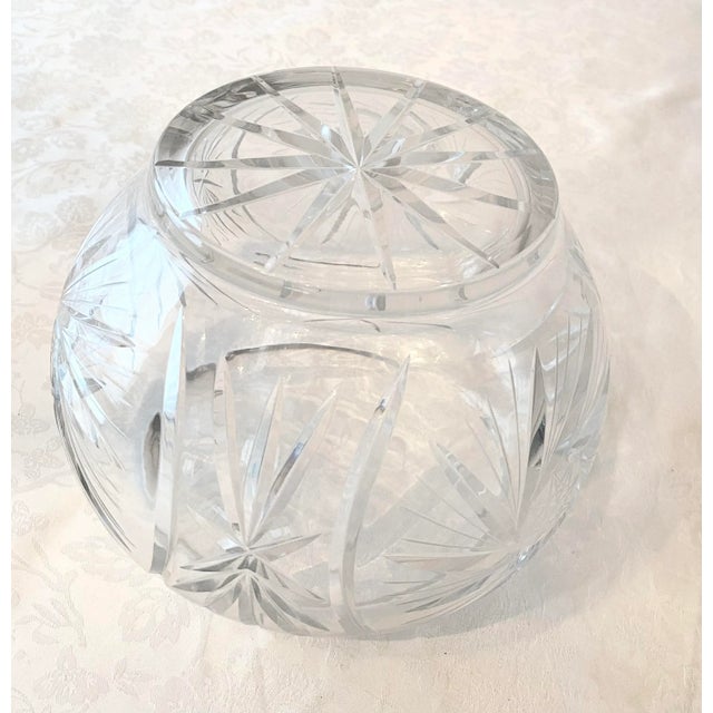 Mid 20th Century Crystal Hand Cut German Covered Punch Bowl With 10 Crystal Cups Excellent Mint Condition For Sale - Image 10 of 12