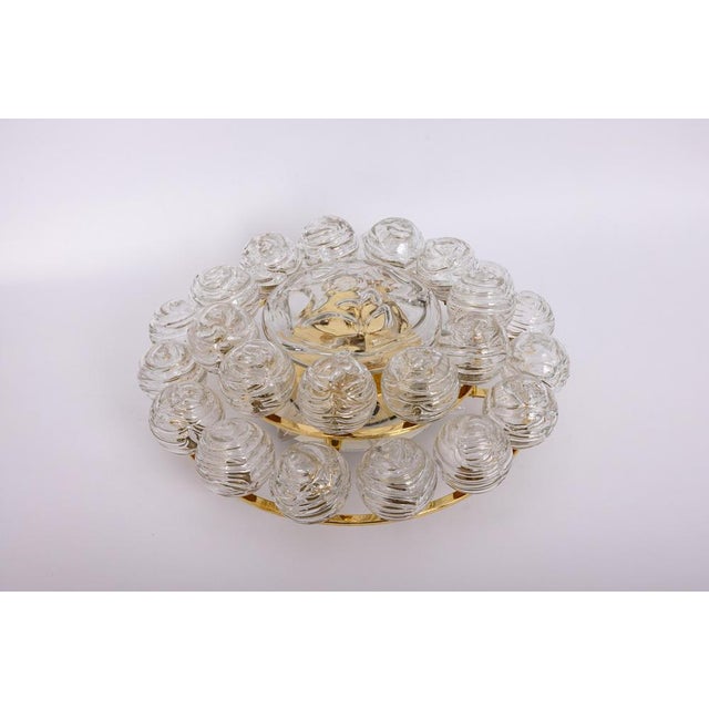 Spectacular sputnik flush mount with murano glass snowballs designed by doria, germany, 1970s all murano glass balls are...