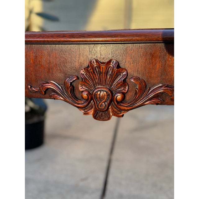Henkel Harris 1990s Henkel Harris Chippendale Ball & Claw Carved Mahogany Console For Sale - Image 4 of 10