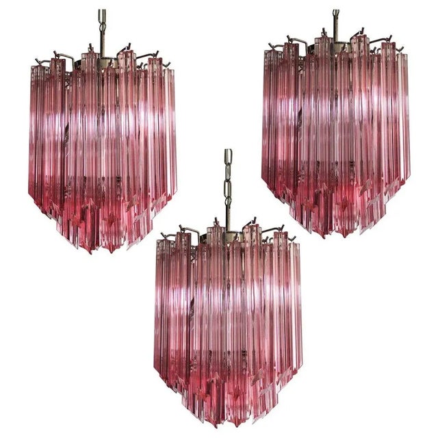Quadriedri Glass Chandeliers, Murano, Set of 3 For Sale - Image 11 of 11