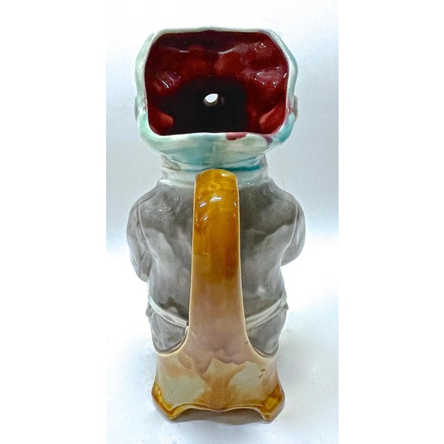 Vintage Majolica Style Pig Chef Pitcher For Sale - Image 4 of 8