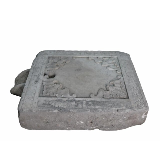 Gothic Late 19th Century Architectural Marble Tea Table With Carved Bats For Sale - Image 3 of 8