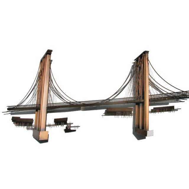 1970 S Vintage Curtis Jere Brooklyn Bridge Metal Art Sculpture Chairish
