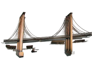 1970's Vintage Curtis Jere Brooklyn Bridge Metal Art Sculpture