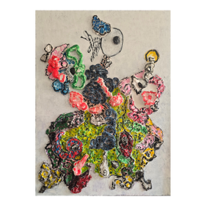 'The Duchess' #2 - One-of-a-Kind Contemporary Abstract Figurative Female Oil Painting by Diane Grant