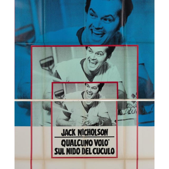 1970s Vintage Italian One Flew Over the Cuckoos Nest Poster, 1975 For Sale - Image 5 of 7