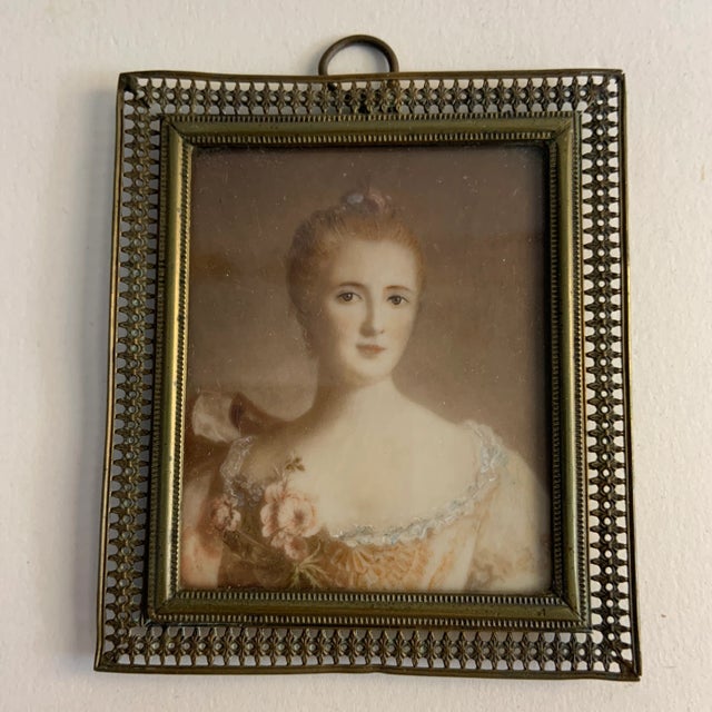 English 19th Century Miniature Portrait Painting of a Young Woman, Framed For Sale - Image 3 of 8