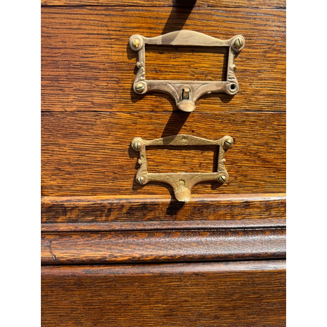 Antique Quarter-Sawn Vertical File Cabinet Ohmer & Sons 60 Slots For Sale - Image 11 of 12