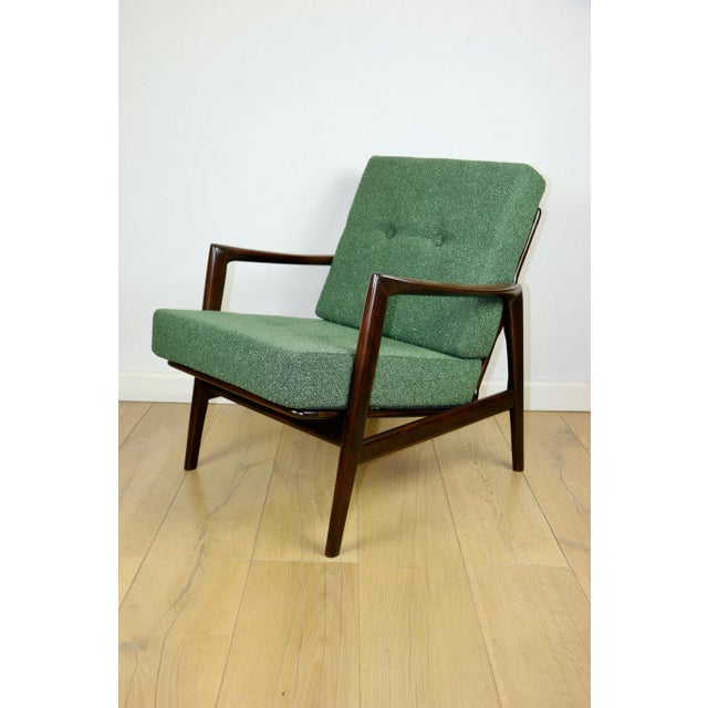 Vintage PRL Lounge Chair in Green Boucle, 1970s For Sale - Image 12 of 12