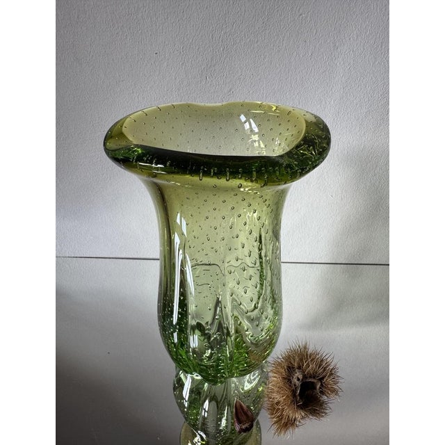 Czech Pizzicato Art Glass Vase by Hana Machovská for Mstišov Glassworks, 1950s For Sale - Image 4 of 13