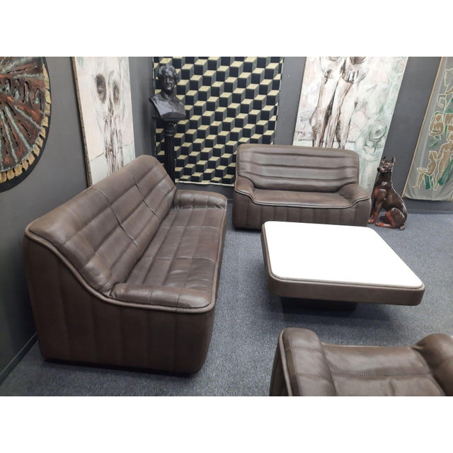 DS 84 Seating in Buffalo Leather from de Sede, 1970s, Set of 4 For Sale - Image 4 of 15