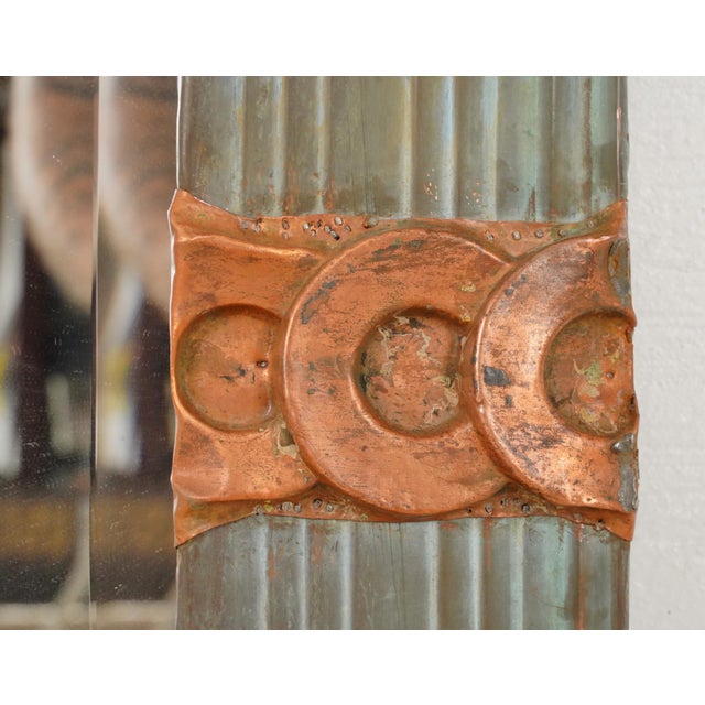 Handcrafted Copper Gutter Wall Mirror For Sale - Image 6 of 7