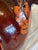 Brown Glazed Ceramic Brown and Orange Leaf Motif Large Vase For Sale - Image 8 of 8