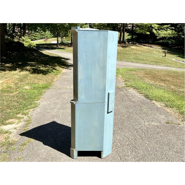 Mid 20th Century Vintage French Provincial Painted Corner Cabinet For Sale - Image 5 of 12