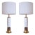 Vintage 1980s Two-Glaze Ceramic Table Lamps After Bitossi, Pair For Sale
