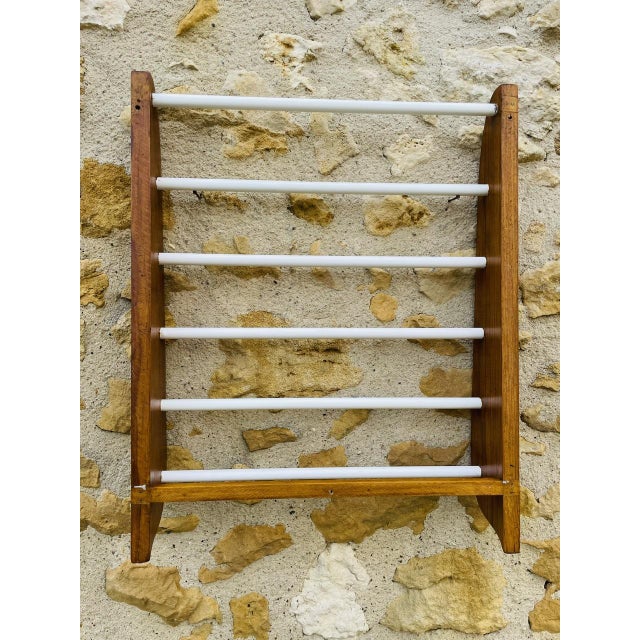 Vintage Oak Wall Mount Rack, 1970s For Sale - Image 16 of 18