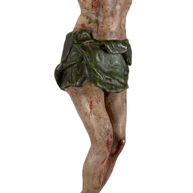18th Century Italian Carved and Polychrome Wooden Corpus Christi, 1800s For Sale - Image 9 of 12
