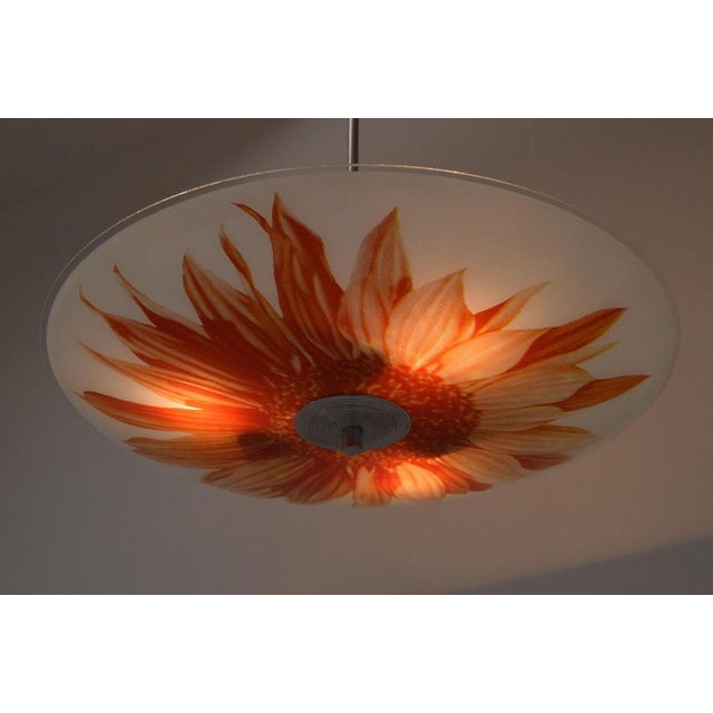 Orange Mid-Century Glass Pendant, 1960s For Sale - Image 8 of 14