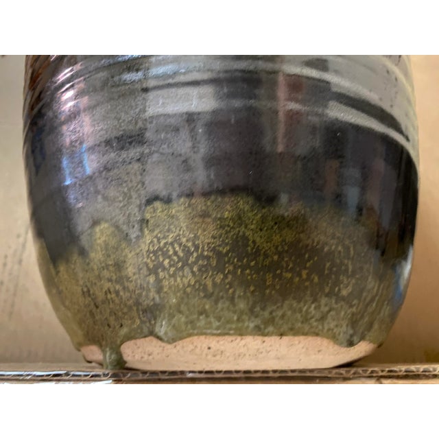 Brown 1970s Large 15” Studio Pottery Vase Signed Caspari For Sale - Image 8 of 10