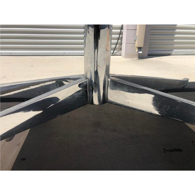 1980s 1980s Attributed to Florence Knoll Mid Century Modern Chrome Dining Conference Table For Sale - Image 5 of 8