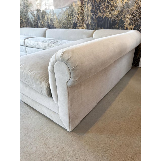 Lee Industries Lee Industries Modern Velvet Slipper Sectional Sofa, Made in Usa For Sale - Image 4 of 15