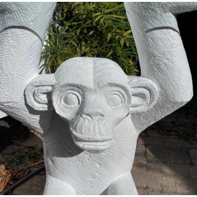 1970s Monkey Form Composite & Glass Console Sofa Table For Sale - Image 4 of 9
