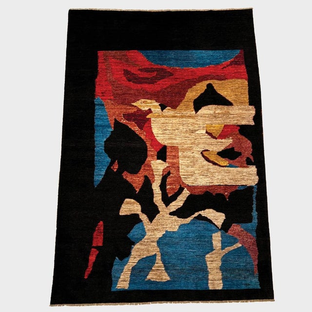 1960s Modern Abstract Wool Rug, 1960s For Sale - Image 5 of 5