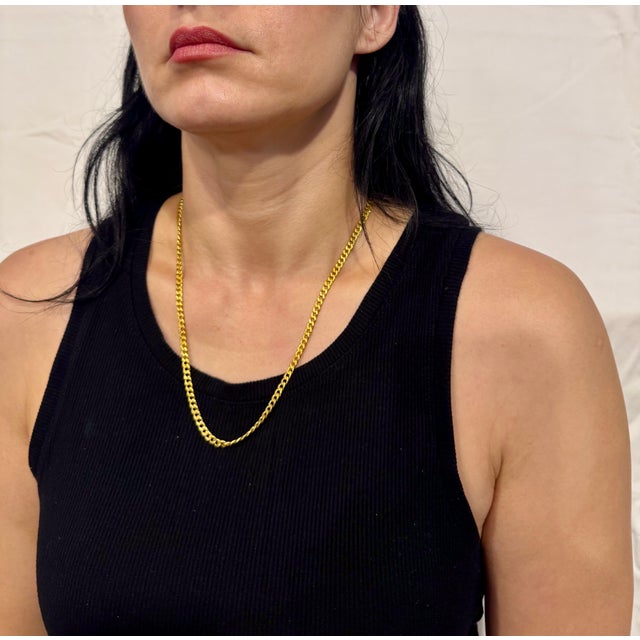 24 Karat Pure Gold Hand Made Yellow Gold LINK Chain Necklace, 37.7 Gm, 22 Inch For Sale - Image 12 of 18