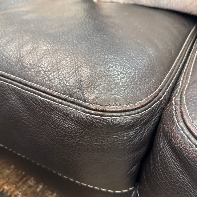 Calia Italia Leather Sofa, Black For Sale - Image 11 of 12