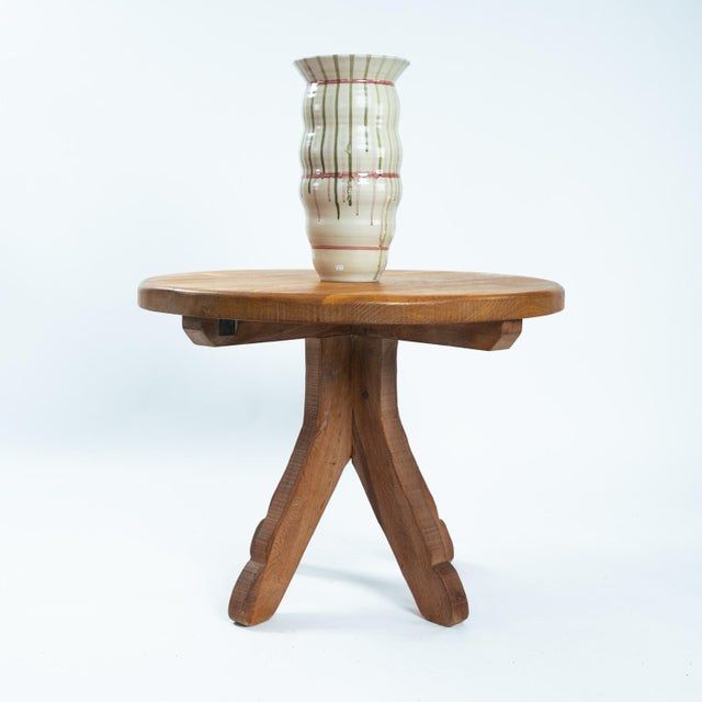 Brutalist Belgian Oak Dining Table from De Puydt, 1970s For Sale - Image 12 of 17