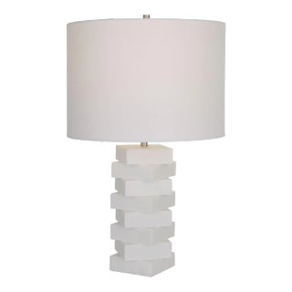 Ascent White Geometric Table Lamp For Sale