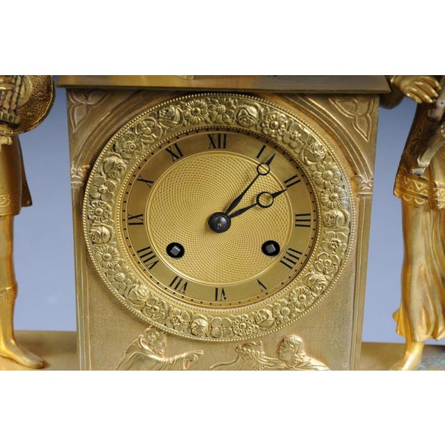 Empire Gilt Bronze Mantel Clock, Pairs, France, 1850 For Sale - Image 11 of 18