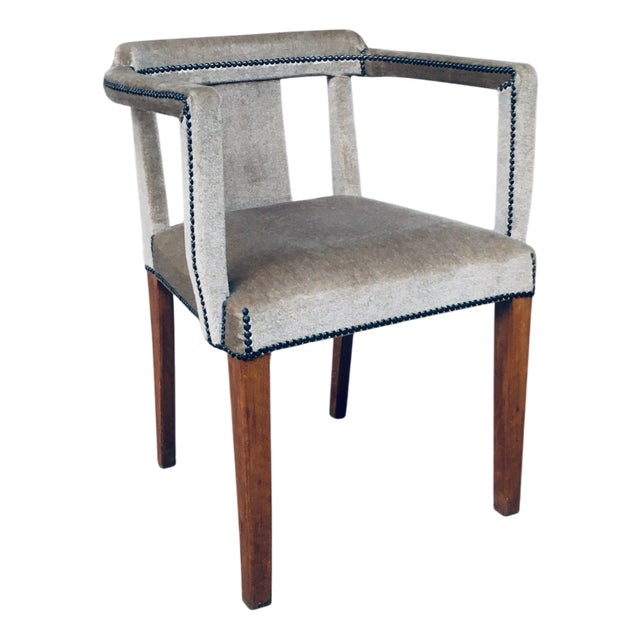 Boudoir Side Chair in Velvet, 1920s For Sale
