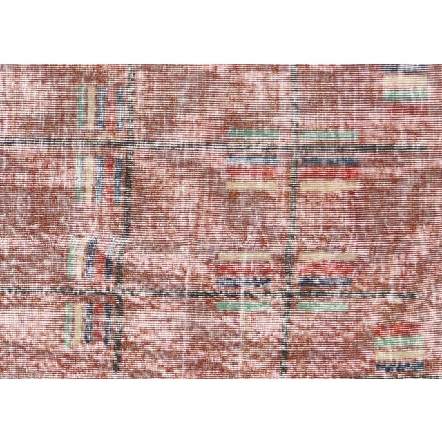 This vintage Turkish mid-century modern rug, handwoven with wool on a cotton foundation in the Sparta region of Western...