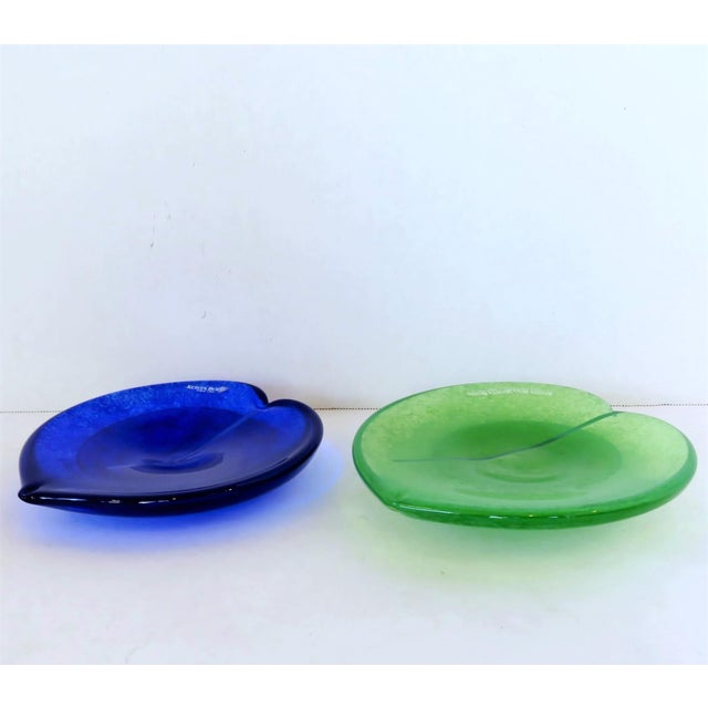 Late 20th Century Kosta Boda Glass Shallow Bowls, Set of 2 For Sale - Image 5 of 7