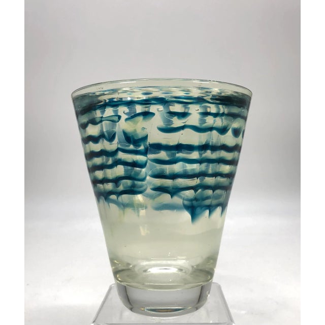 Blue 1954 Leerdam Unica Vase For Sale - Image 8 of 8