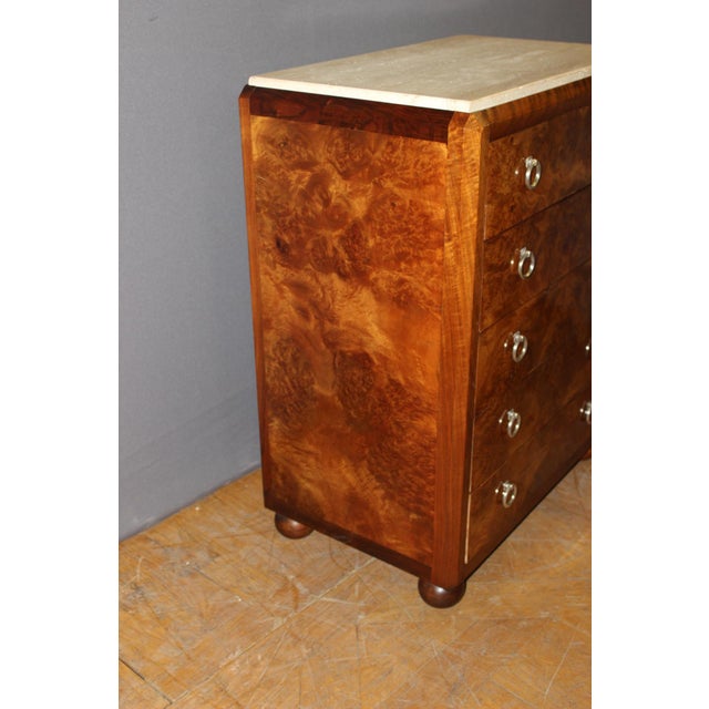 1930s Art Deco Walnut Chest of Drawers, 1930 For Sale - Image 5 of 11