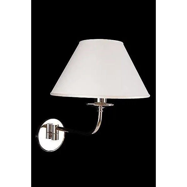 Lucia - Sleek swing arm 1-light wall sconce. Cast brass with linen shade.
