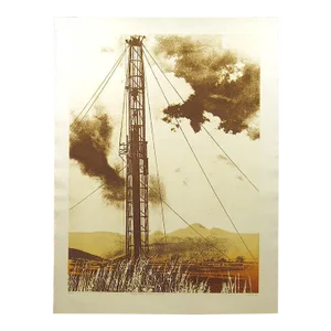 Ted Thomas "Completing Discovery Well" Hand Signed Abstract Landscape Print