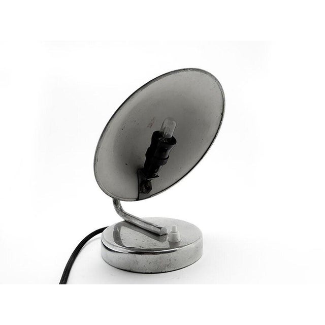 Silver Chrome-Plated Metal Table Lamp by J. Hurka for Napako, Czechoslovakia, 1950s For Sale - Image 8 of 14