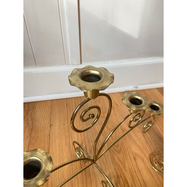 Mid-Century Modern 1980s Mid Century Brass Candle Holders Votive Centerpiece- Set of 2 For Sale - Image 3 of 6