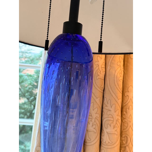 Late 20th Century Italian Cobalt Blue Sirena Table Lamps by John Hutton for Donghia - Pair For Sale - Image 9 of 11
