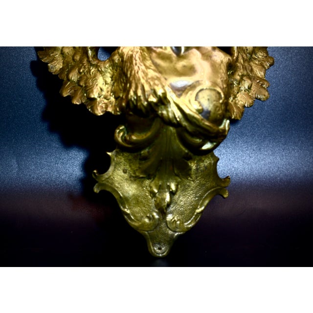 Brass Rare 19th Century French Gothic Vampire Brass Wall Sculpture For Sale - Image 8 of 11