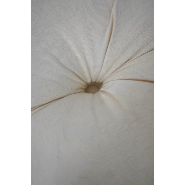 Ethan Allen Off White Tufted Damask Ottoman For Sale In Philadelphia - Image 6 of 12