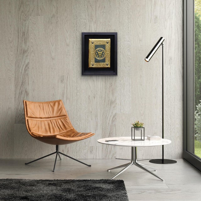 Icilio Federico Joni, Painted Gesso, Gilt and Wood Tavolette Book Cover Binding, 1890s, Oil & Cedar & Gesso For Sale - Image 9 of 18