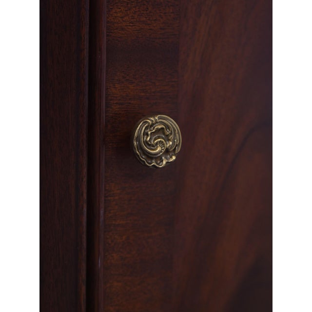 Brown Henkel Harris Flame Mahogany Round Drum Side Table For Sale - Image 8 of 18