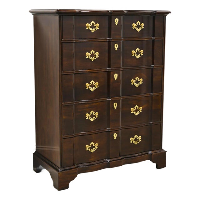 Henredon Folio Fourteen Mahogany Chippendale Chest of Five Drawers For Sale